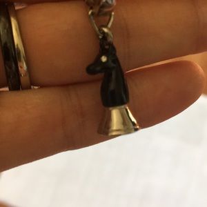 Fossil Knight chess piece charm with chain
